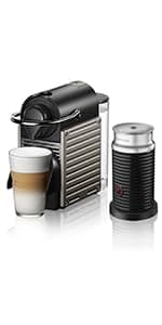Nespresso Essenza Mini Espresso Machine by Breville with Milk Frother,20.3 fl oz, Piano Black