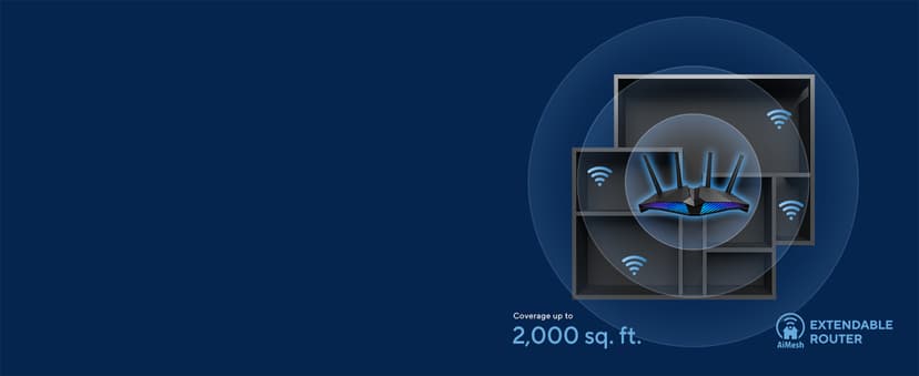 ASUS RT-AX82U (AX5400) Dual Band WiFi 6 Extendable Gaming Router, Gaming Port, Mobile Game Mode, Aura RGB, Included AiProtection Pro Security, Instant Guard, VPN, AiMesh Compatible