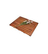 Utoplike Teak Shower Bench Seat with Handles, Portable Wooden Spa Bathing Stool with Storage Towel Shelf, 22" x 13" x 18.6", Perfect for Indoor and Outdoor Use