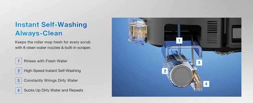 ECOVACS DEEBOT X11 OmniCyclone Robot Vacuum and Mop, PowerBoost Charging, OZMO Roller 2.0 Instant Self-Washing Mop, 19,500Pa Suction, Bagless OmniCyclone Station, AIVI 3D Smart Navigation