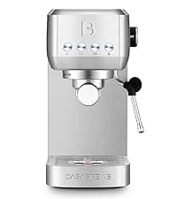 CASABREWS 3700 Essential Espresso Machine 20 Bar, Stainless Steel Cappuccino & Latte Machine with Steam Frother for Home, 43.9oz Water Tank, Silver