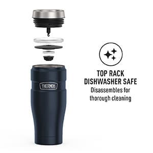 THERMOS Stainless King Vacuum-Insulated Travel Tumbler, 16 Ounce, Matte Steel