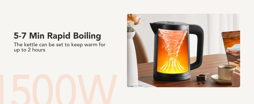 GoveeLife Smart Kettle Temperature Control 1.7L, 1500w WiFi Tea Kettle Electric with LED Indicator Lights, Remotely Control, 2H Keep Warm, 4 Presets Hot Water Boiler for Tea & Coffee & DIY
