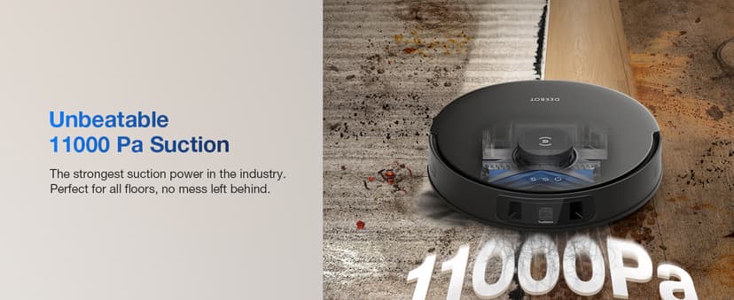 ECOVACS DEEBOT T30S Combo Robot Vacuum and Mop, All in One Cleaning Hub, 11000Pa, ZeroTangle Technology, TruEdge Adaptive Edge, Dual Self-Emptying, Hot Water Washing