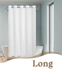 No Hook Slub Textured Shower Curtain with Snap-in PEVA Liner Set - 71" x 74"(72"), Hotel Style with See Through Top Window, Fabric Outer Curtain & Waterproof Inner Liner, White, 71x74