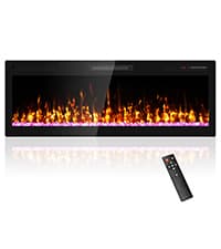 72” Recessed and Wall Mounted Fire Places Electric Fireplace Ultra Thin with Remote Control, Toucn Screen