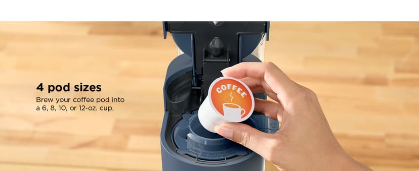 Ninja Pods & Grounds Single-Serve Coffee Maker, K-Cup Pod Compatible, 56-oz. Reservoir, 6-oz. Cup to 24-oz. Travel Mug Brew Sizes, Iced Coffee Maker, Navy, PB041NV