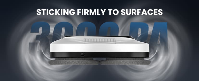 Portable Window Cleaning Robot, Ultrasonic Dual Spray,3000Pa Suction Power, Window Cleanner with Intelligent Edge Detection, Infrared Remote Control