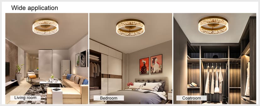 Jaycomey Modern LED Ceiling Light Fixture, 11.65" Flush Mount Kitchen Lighting Gold with Clear Seeded Acrylic Lampshade,Round Ceiling Lamp Lights for Hallway Dining Room