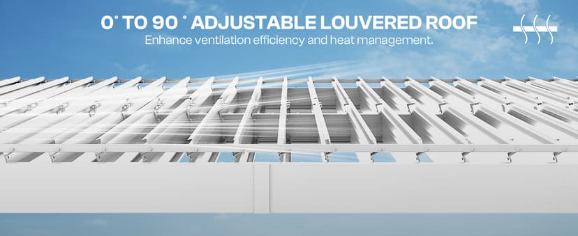 Louvered Pergola, 10 x 13 Aluminum Pergola, Outdoor Modern Design with Adjustable Roof and Hidden Drainage System, Durable for Gardens, Patios, Garden Yard, Deck (Dark Gray, 10x13)