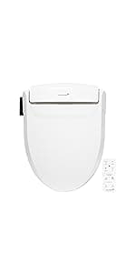 SmartBidet SB-1000WE Electric Bidet Toilet Seat with Heated Seating, Warm Air Dryer, Temperature Control Wash, and Remote Control, Elongated Seating