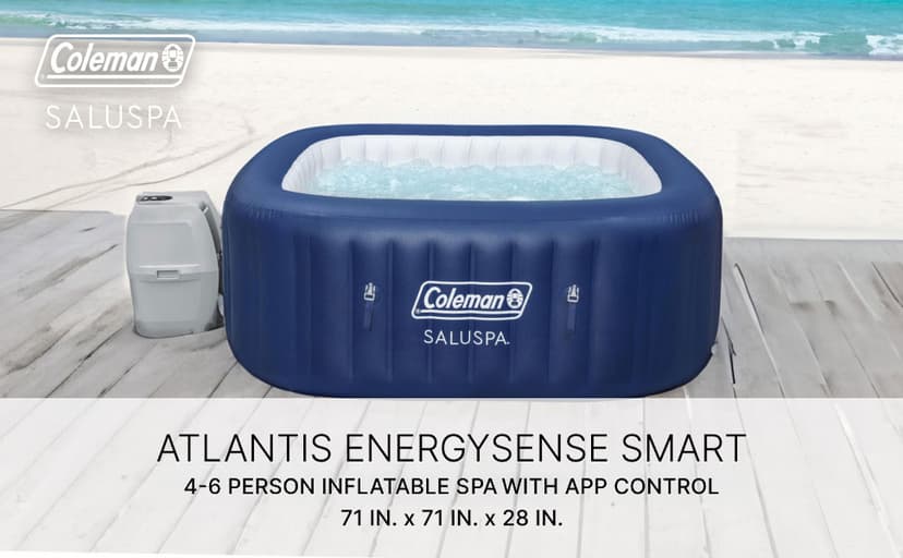 Bestway Coleman Hawaii AirJet Inflatable Hot Tub with EnergySense Cover, Blue + Bestway SaluSpa Spa Seat (4 Pack) + Bestway SaluSpa Pillows (2 Pack)