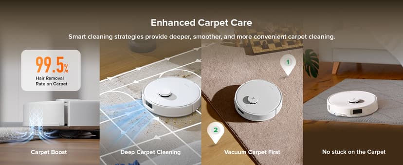 roborock Qrevo Curv S5X Robot Vacuum and Mop, 17000Pa Suction, Zero-Tangling Design, FlexiArm Side Brush, Smart Obstacle Avoidance, Self-Washing & Drying & Emptying for Carpet, Pet Hair, Hard Floor