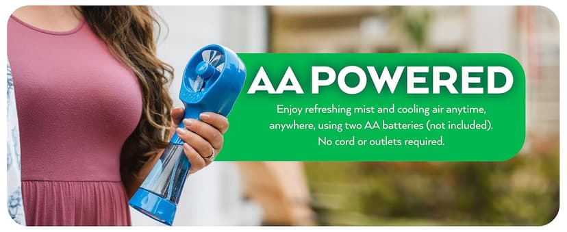 O2COOL 2 Pack Elite Battery Powered Handheld Water Misting Fans (Grey)