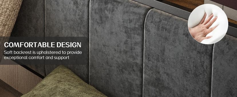 Queen Bed Frame with Headboard, Metal Platform Bed with Smart LED Lights and USB Charging Station, Easy Assembly, No Box Spring Needed