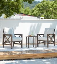 NATURAL EXPRESSIONS 5-Piece Outdoor Patio Dining Set, 4pcs Patio Swivel Rocking Chairs and 38’’ Round Dining Table with 1.65’’ Umbrella Hole