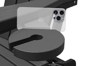 SERWALL Foldable Adirondack Chair, HDPE Adirondack Chair with Wood-Texture-Gray