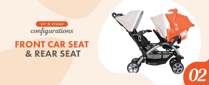 Baby Trend Infant and Toddler Double Stroller & Car Seat Combo, 2 Pc Set, Khaki - Portable and Lightweight Stroller Duo and Car Seat Travel System Tandem