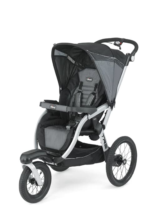Chicco Activ3 Jogging Stroller, All-Terrain Stroller, Compatible with Chicco Infant Car Seats (not Included), Baby Travel Gear | Eclipse/Grey