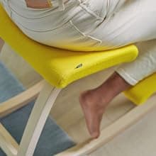 Varier Variable Balans Original Kneeling Chair Designed by Peter Opsvik (Black Revive Fabric with Black Ash Base)