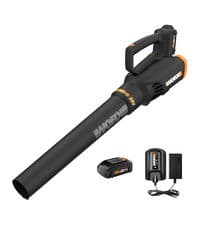 WORX 20V Cordless Leaf Blower WG547, Electric Blower, Powerful Turbine Fan Technology, 2-Speed Control, for One-Hand Operation, PowerShare – 1pc 2.0 Ah Battery and 1pc 0.4 A Charger Included