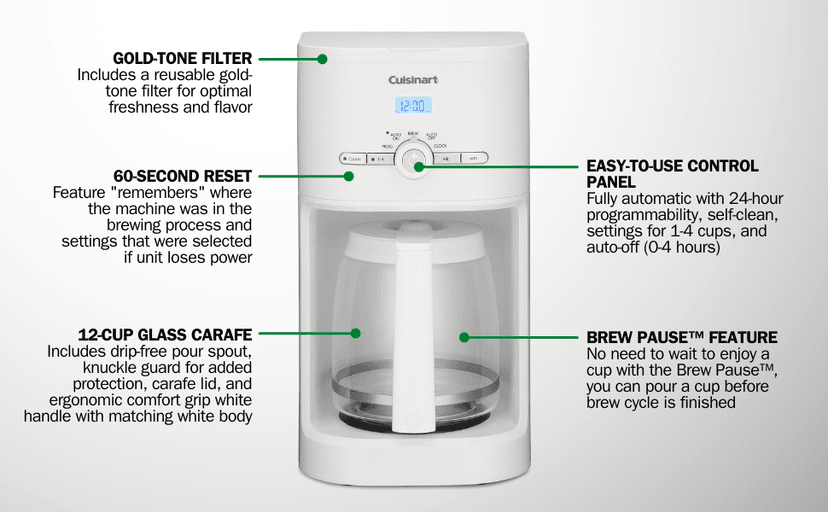 Cuisinart 10-Cup Thermal Classic™ Coffeemaker, Black with Thermal, 10-Cup, Programmable, DCC-1170BKNAS