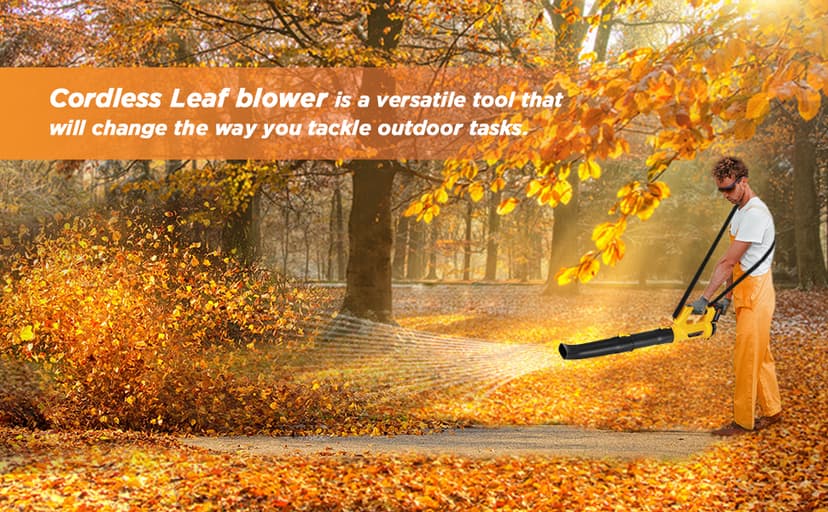 Leaf Blower Cordless, 21V 5.2Ah Battery & Charger, 6 Speed Modes, Digital Display, 500CFM/150MPH Electric Cordless Leaf Blower for Lawn Care, Leaf Blowing, Dust & Snow Removal