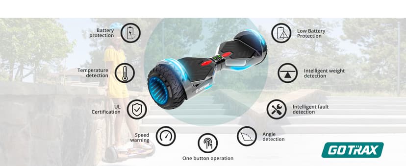 Gotrax Hoverboard with 6.5" LED Wheels & Headlight, Max 4/5/6Miles Range, 6.2mph Power by Dual 200W Motor, UL2272 Certified and 50.4Wh/65.52Wh/93.6Wh Battery Self Balancing Scooters for 44-176lbs Kids