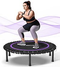 BCAN 450LBS/550LBS Foldable Mini Trampoline, 40"/48" Fitness Trampoline with Durable Bungees, Stable & Quiet Exercise Rebounder for Adults,Great Mini Trampoline for Indoor/Garden Workout - 2