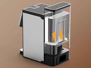 AIRMSEN Grind & Brew Coffee Maker with Grinder - Single Serve Machine Compatible with K-Cup Pods & Ground, 1000W Fast 6-14oz Brewer, Descaling Alert, Touchscreen & 50oz Removable Tank