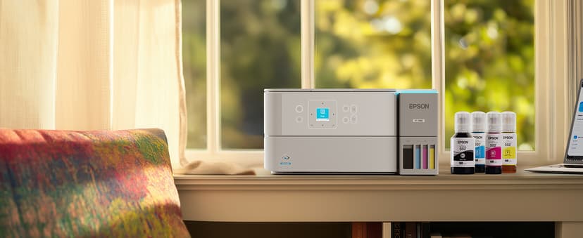 Epson EcoTank ET-2980 Wireless All-in-One Color Supertank Printer with up to 3 Years of Ink, Refillable Tanks, Perfect for Home, 15 PPM, 1.44" Color Screen, Auto 2-Sided Printing - White