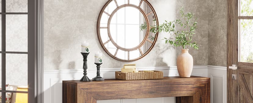 Tribesigns Farmhouse Console Table, 47 Inches Entryway Console Table with Storage, Industrial Hallway Accent Table for Living Room, Entrance