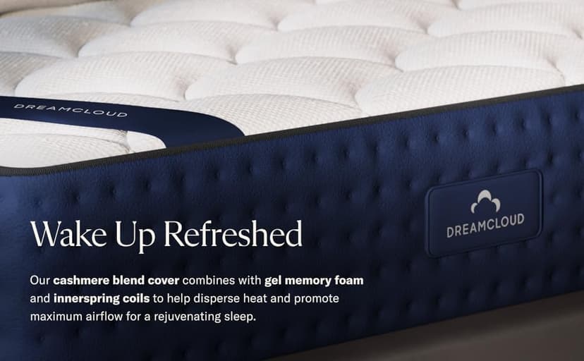 DreamCloud 12" Queen Mattress - Luxury Hybrid Gel Memory Foam - 365 Night Trial - Premium Pressure-Relieving Layers - Forever Warranty - Mattress in a Box - CertiPUR-US Certified