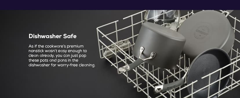 Circulon 83903 Radiance Hard Anodized Nonstick Cookware Pots and Pans Set, 10 Piece, Gray