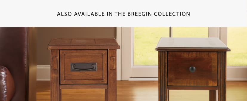 Signature Design by Ashley Breegin New Traditional Wooden Chair Side End Table with 1 Drawer and 1 Fixed Shelf, Brown