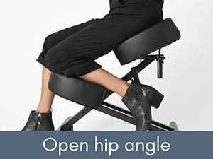 Sleekform Ergonomic Kneeling Chair - Adjustable Seat Angle and Height - Ergonomic Posture Kneeling Stool Chairs for Office and Home - Thick Comfortable Cushions, Wheels