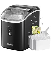 Silonn Nugget Ice Maker Countertop, Pebble Ice Maker with Soft Chewable Ice, One-Click Operation Ice Machine with Self-Cleaning, 33lbs/24H for Home,Kitchen,Office