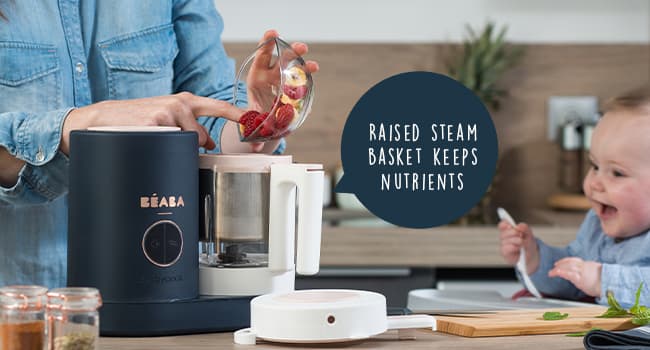 BEABA Babycook Neo Baby Food Maker | Non-Toxic Glass & Stainless Steel | Trusted by Celebrity Moms | Sustainable Baby Food Processor | Global Leader | 34 Servings in 20 Mins