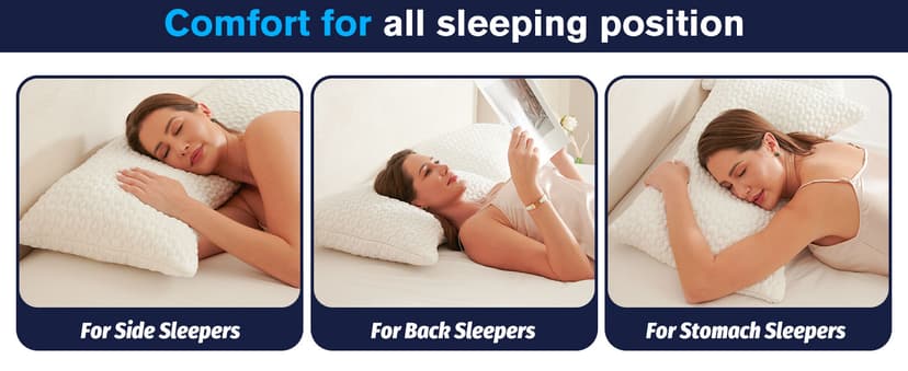Original Adjustable Bed Pillow for Sleeping, Good for Side, Back & Stomach Sleeper with Washable Removable Cover, Additional Foam Fill Included