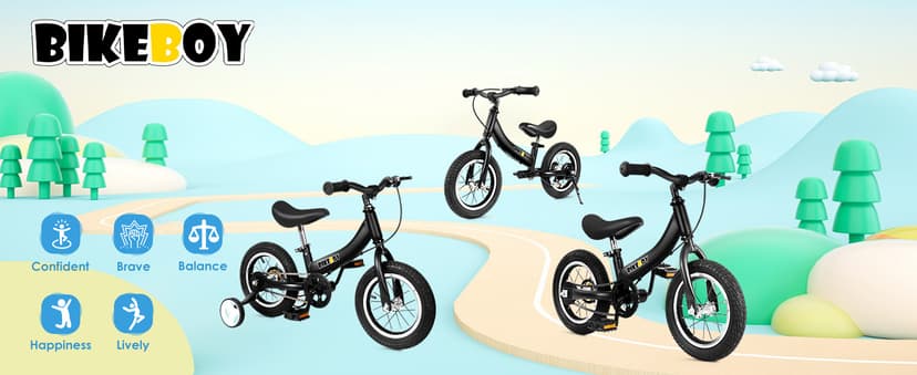 Balance Bike 2 in 1,The Dual Use of a Kids Balance Bike and Toddler Bike, for 2 3 4 5 6 7 Years Old -12 14 16 Inches with Training Theory, Brake, Pedal