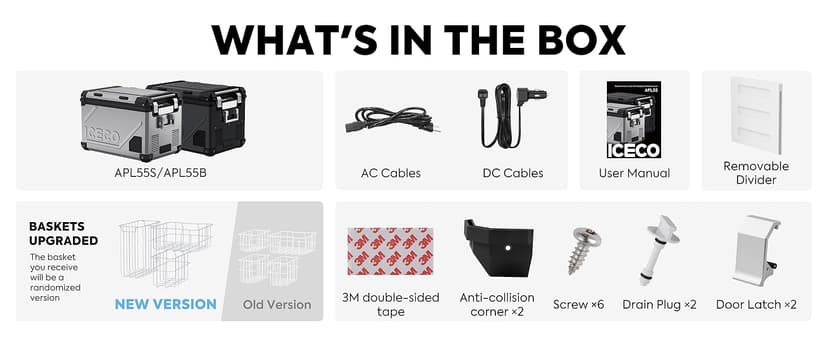 ICECO APL55 Dual Zone Portable Refrigerator Bluetooth Controlled, 55 Liter 12v refrigerator with SECOP Compressor, DC 12/24V, AC 110-240V, for Truck, Car and Home, -4℉~68℉(Silver)