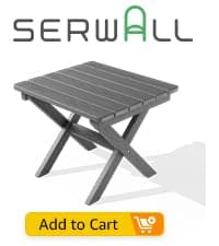 SERWALL Foldable Adirondack Chair, HDPE Adirondack Chair with Wood-Texture-Gray