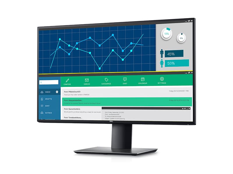 Dell U2720QM 27 Inch UltraSharp 4K UHD, IPS Ultra-Thin Bezel Monitor (HDMI, DisplayPort, USB-C), VESA Certified, Silver, Black
