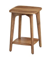VASAGLE MAEZO Collection - Side Table, 2-Tier Small Square End Table, Nightstand with Tapered Legs, Curved Transitions, for Small Spaces, Living Room, Bedroom, Honey Brown ULET236K01