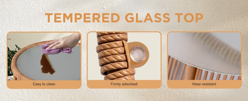 3 Piece Outdoor Wicker Furniture Bistro Set, Rattan Chairs Conversation Sets Wicker Patio Furniture for Balcony Poolside Backyard, Yellow/Beige