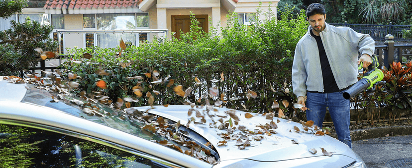 Leaf Blower Cordless with 2× 4.0Ah Batteries and Charger, 560CFM & 180MPH Lightweight Leaf Blower, 2 Speed Electronic Control, 20V Electric Blower for Driveway, Lawn & Yard Care