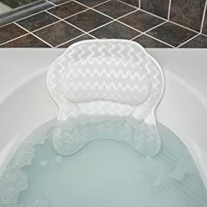 Bath Pillow for Tub, Luxury Bathtub Pillow Head and Neck Support, Relaxing Spa Cushion Head Rest for Tub, Bathtub Accessories for Women and Men with Quick Drying 3D Air Mesh Portable Washable