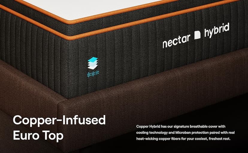 Nectar Premier Copper Hybrid King Mattress 14 Inch - Medium Firm Memory Foam - Steel Springs - Dual Action Cooling Technology - 365-Night Trial - Forever Warranty White
