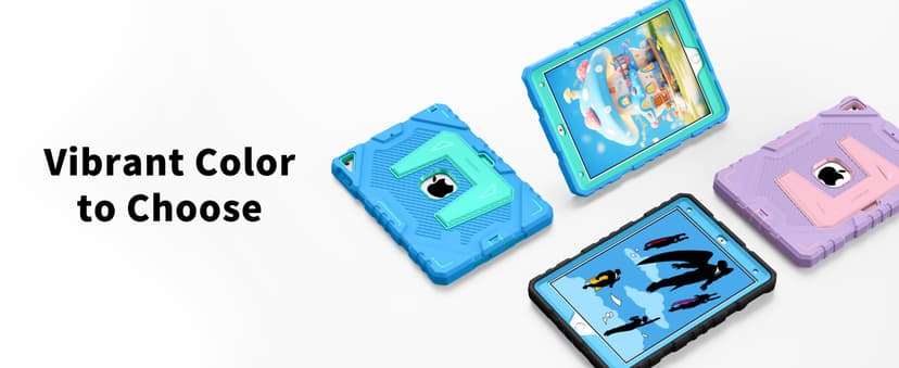 Fintie Case for iPad 9th Generation (2021) / 8th Generation (2020) / 7th Gen (2019) 10.2 Inch, Fully-Body Rugged Heavy Duty Shockproof Protective Case with Built-in Kickstand for Kids, Purple