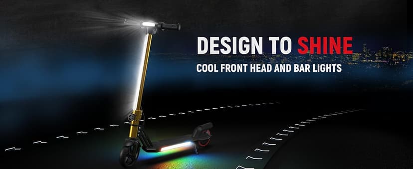 Foldable Electric Scooter for Kids, with Bright Front LED Lights,Shining Pedal Lights, LED Display, Dual Brakes 150W Motor Kids Electric Scooter, UL2272 Certified